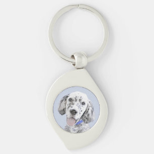 English Setter Blue Belton Malerei Hund Art Schlüsselanhänger