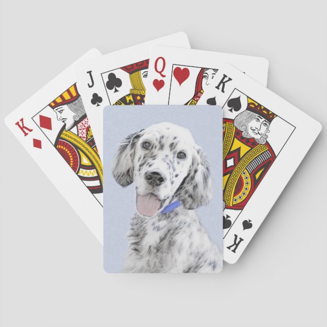 English Setter Blue Belton Malerei Hund Art Spielkarten (Rückseite)