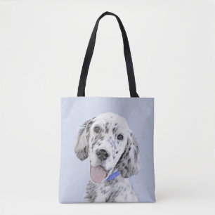 English Setter Blue Belton Malerei Hund Art Tasche