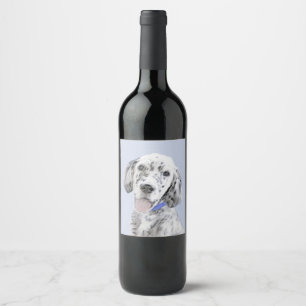 English Setter Blue Belton Malerei Hund Art Weinetikett