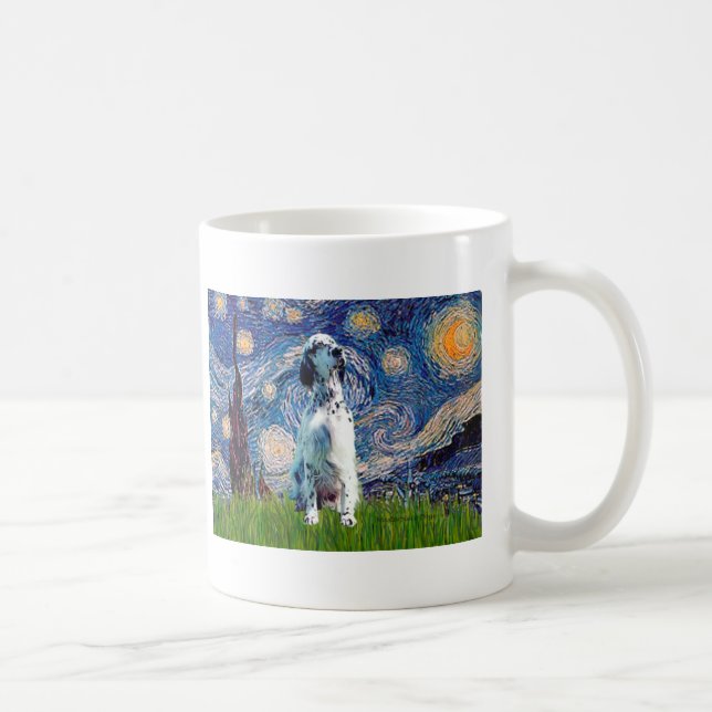 English Setter (BW) - Starry Night Kaffeetasse (Rechts)