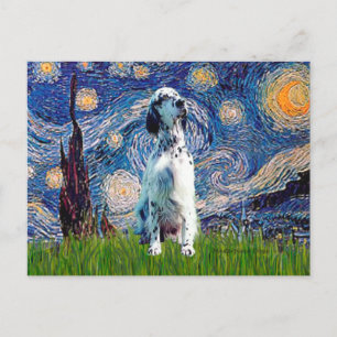 English Setter (BW) - Sternennacht Postkarte