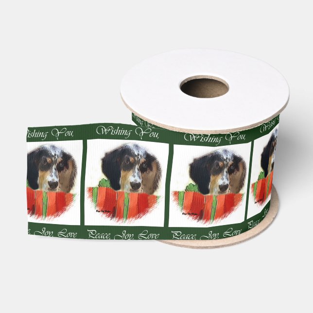 English Setter Christmas Ripsband (Spule)