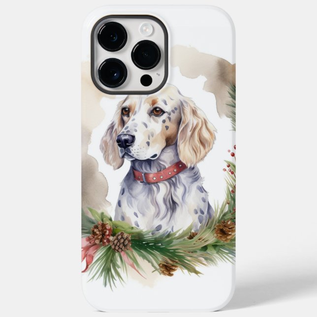 English Setter Christmas Wreath Festivals Case-Mate iPhone 14 Pro Max Hülle (Rückseite)