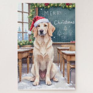 English Setter Cozy Classroom Lehrer Weihnachtsman