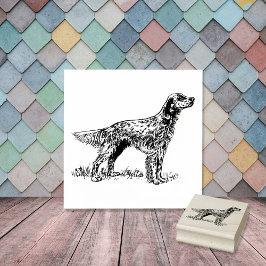 English Setter Dog Breed Gummistempel