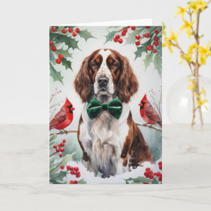 English Setter Dog Christmas Gruß Karte