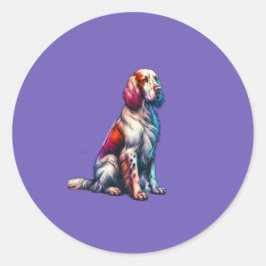 English Setter Dog Runder Aufkleber