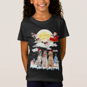 English Setter Dog Santa Sleigh Weihnachten Lover T-Shirt