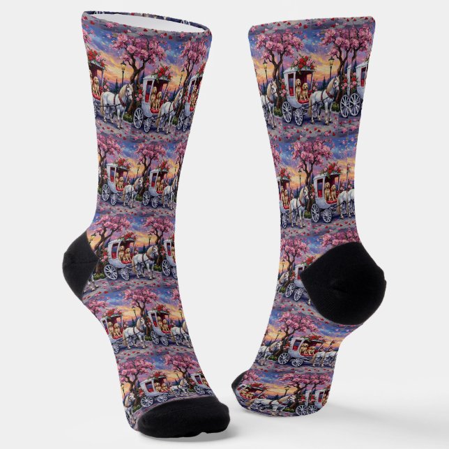 English Setter Dog Valentine's Day Socken (Gewinkelt)