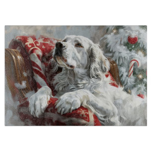 English Setter Dog Weihnachtsfest Schneidebrett