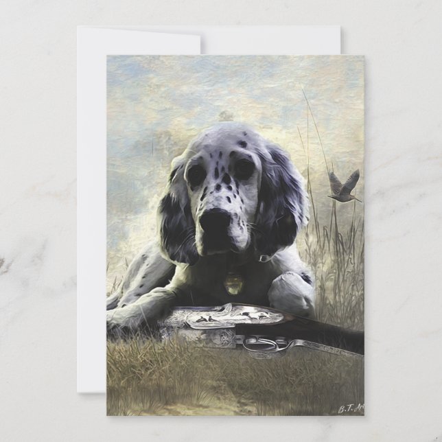 English Setter Einladung (Vorderseite)