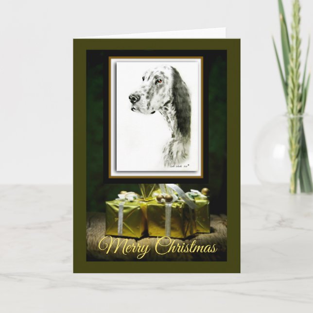 English Setter Feiertagskarte (Vorderseite)