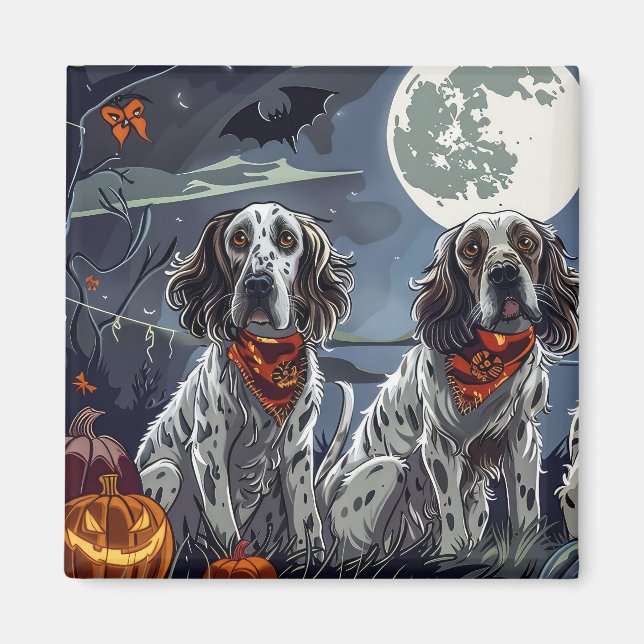 English Setter Halloween Spooky Magnet (Vorne)