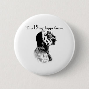 English Setter Happy Face - Button