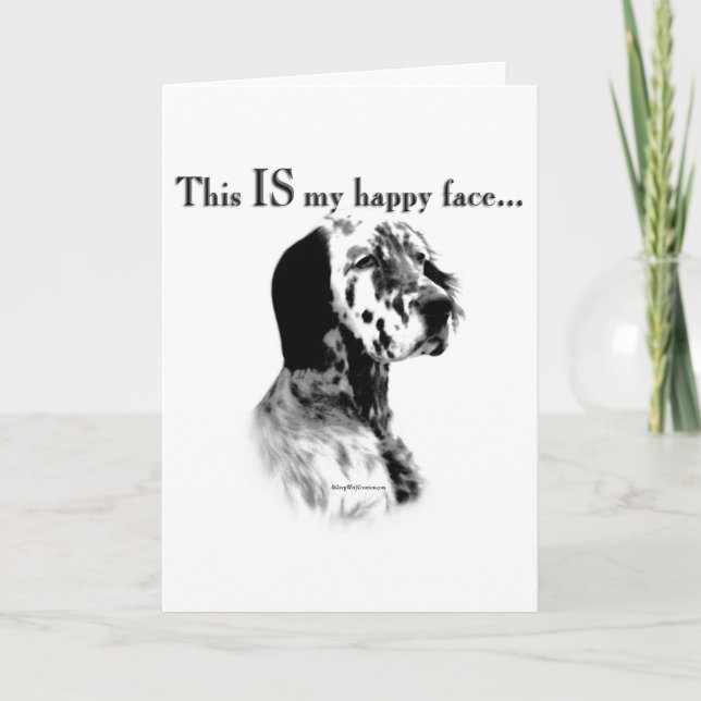 English Setter Happy Face Karte (Vorderseite)