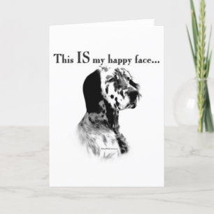 English Setter Happy Face Karte