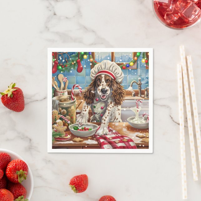 English Setter Holiday Baking: Festliche Weihnacht Serviette (Beispiel)