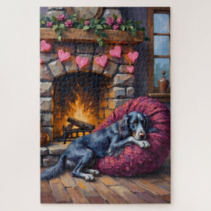 English Setter Hund Gemütliche Feuerstelle Feenlic