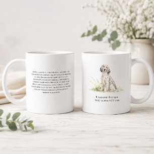 English Setter Hund Wasserfarbe Rasse Zitat Kaffeetasse