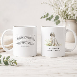 English Setter Hund Wasserfarbe Rasse Zitat Kaffeetasse