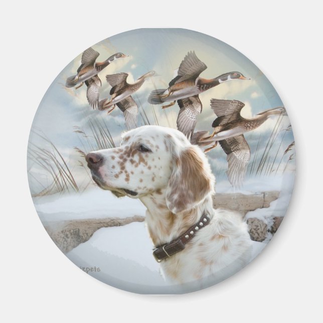 English Setter Hunts Magnet (Vorne)