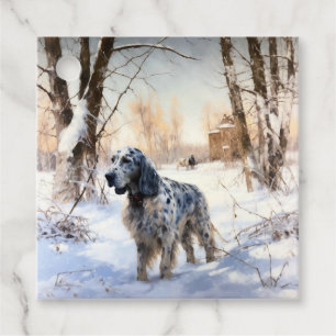 English Setter Lass es schneien Weihnachten Geschenkanhänger