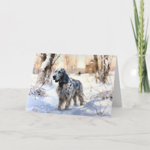 English Setter Lass es schneien Weihnachten Karte