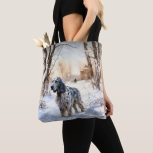 English Setter Lass es schneien Weihnachten Tasche