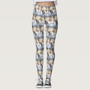 English Setter Let It Snow Weihnachten Leggings