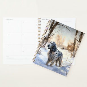 English Setter Let It Snow Weihnachten Planer