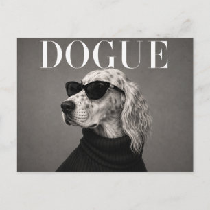 English Setter Luxus-Mode-Editorial Postkarte
