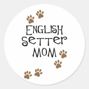 English Setter Mama Runder Aufkleber