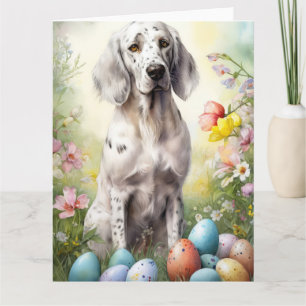 English Setter mit Ostereiern Karte