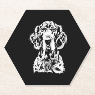 English Setter Portrait Minimalistisch Apparel Untersetzer
