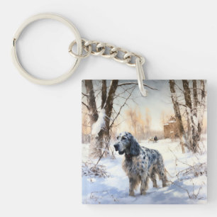 English Setter Qu'il neige Noël