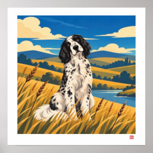 English Setter SAVOR THE JOURNEY Kunstprint Poster