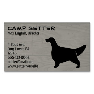 English Setter Silhouette   Hunde Imitate Holz Magnetische Visitenkarte