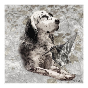 English Setter Tapestry Poster Canvas Print Acryli
