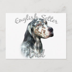 English Setter Vater 2 Postkarte