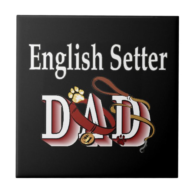 English Setter Vater Fliese (Vorderseite)