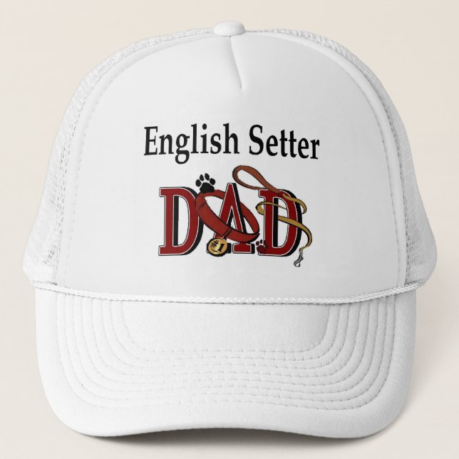 English Setter Vater Hat Truckerkappe (Vorderseite)