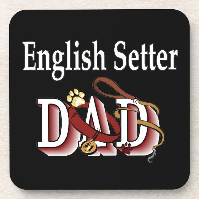 English Setter Vater Untersetzer (Vorderseite)