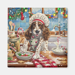 English Setter Weihnachtsbäckerei: Festliches Weih Magnet