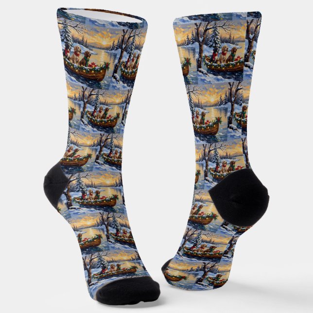 English Setter Weihnachtsboot Urlaub Socken (Gewinkelt)