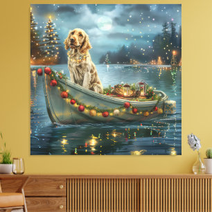 English Setter Weihnachtsfestliche Reise Leinwanddruck