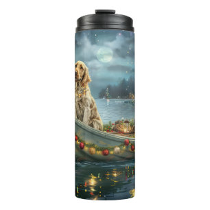 English Setter Weihnachtsfestliche Reise Thermosbecher