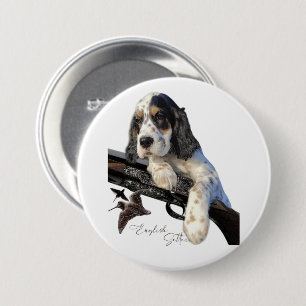 English Setter Welpe Button