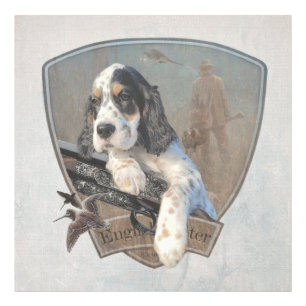 English Setter Welpe mit klassischem Showgun Fotodruck