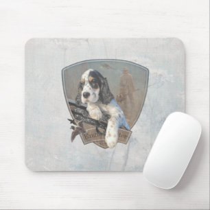 English Setter Welpe mit klassischem Showgun Mousepad